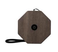 Mini Hexagon Twist Lamp - Walnut Drift Finish - Modern Wooden LED Desk & Bedside Lamp, Adjustable Warm White Light, Sculptural Ambient Lighting for Home, Office & Bedroom