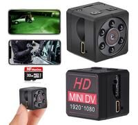 Mini Hidden Spy Camera with Full HD Image - Spy Camera with Night Vision Indoor, Outdoor - Surveillance Camera without Wifi - Includes 32GB SD Card - Camera for Parking and Places Without Internet