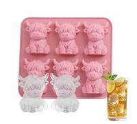 Mini High Land Cow Ice C Ube Mold, Flexible Silicone Material, 16x13.5cm, Fun Animal Mold, Ice C Ube Molds and Trays, Multi Purpose Usage, for Cocktails, Wine, Juice, and More