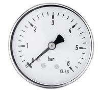 Mini High Precision Pressure Gauge, 0-6 Bar Fuel Air Oil Water Pressure Meter with 1/4" NPT Thread, Compact 2.3 Inch Dial for Automotive HVAC and Industrial Use