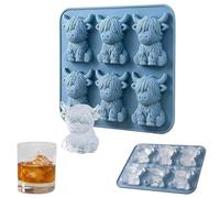 Mini Highland Cattle Ice Mold Cube, 3D Highland Cattle Silicone Ice Mold Cube, Cow Shaped Flexible Chilling Cubes Making Tool, for Whiskey, Cocktails Bourbon Tequila Vodka Drinks Beverage