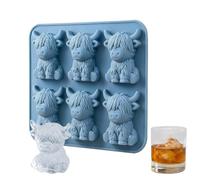 Mini Highland Cattle Ice Mold, Cute 3D Highland Ice Tray, Funny Animal Silicone Molds Tray, Reusable ICES Mold for Chocolate Candy Jelly Soap