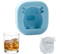 Mini Highland Cow Ice Cube Mold, 3D Cute Highland Cow Silicone Ice Cube TrayTray Silicone Animal Ice Cube Tray for Candy, Jelly, Chocolate,Highland Cow Gifts