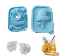Mini Highland Cow Ice Cube Mold, 3D Highland Cow Ice Cube Silicone Molds Tray, Funny 3D Highlands Cows Gifts, for Cocktails, Beer & Drinks, Perfect Gifts for Friends (Blue-A)
