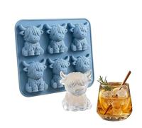 Mini Highland Cow Ice Cube Mold, 3D Silicone Highland Cattle Ice Tray - BPA-Free & Flexible - for Whiskey, Cocktails, Coffee, Chocolate, Candy - Unique Bar Gift for Animal Lovers (1PC)