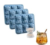 Mini Highland Cow Ice Cube Mold, Cute 3D Highland Cow Silicone Ice Cube Tray, 6 Cavity Cute Animal ICES Cubes Trays, Funny 3D Highlands Cows Gifts for Perfect Gifts for Friends (18Pc)