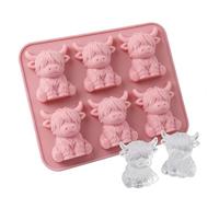 Mini Highland Cow Ice Cube Mold, Cute 3D Highland Cow Silicone Ice Cube Tray, Silicone Animal Ice Cube Tray for Chocolate, Candy, Jelly, Homemade Treats