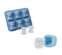 Mini Highland Cow Ice Cube Mold - Cute 3D Ice for Drinks, Parties & Gifts, 3D Highland Cow I ce Cube Tray, Reusable Cattle Shaped Ic e Mold, Novelty C ow Easter Molds for Drinks, Party (Mix)