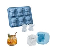 Mini Highland Cow Ice Cube Mold - Cute 3D ICES for Drinks, Parties & Gifts, Flexible & Easy Release, Silicone Animal Ice Cube Tray for Chocolate, Candy, Jelly, Homemade Treats (#C)