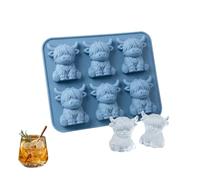Mini Highland Cow Ice Cube Mold - Cute 3D ICES for Drinks, Parties & Gifts, Flexible & Easy Release, Silicone Animal Ice Cube Tray for Chocolate, Candy, Jelly, Homemade Treats (#B)