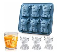 Mini Highland Cow Ice Cube Mold | Highland Cow Ice Cube Tray | 3D Cute Cattle Silicone Ice Cube Tray for Whiskey Cocktails Coffee | Reusable Silicone Animal Molds for Chocolate| Candy |Jelly| Homemade