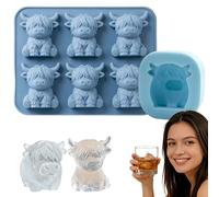 Mini Highland Cow Ice Cube Mold, Highland Cow Ice Cube Tray/Mold, 2026 New Highland Cow Silicone Mold, Reusable Cute 3D Ice for Drinks, Parties & Gifts (Mix2)