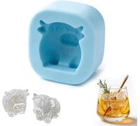 Mini Highland Cow Ice Cube Mold, Silicone 3D Highland Cow Ice Cube Tray, Cute Farm Animal Shaped ICES Maker for Coffee, Soda, Reusable Freezer Molds for Party Gifts & Cows Lovers (A)