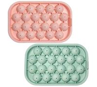 Mini Highland Cow Ice Cube Mould 3D Candy Silicone Mould Chocolate Moulds Reusable Ice Cube Mould with Drops for Whisky Cocktails Juices (Verde y Pink)