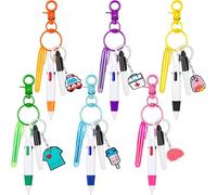 Mini Highlighter Nurse Pens for Badge Reel Pen Include 6 Tip Highlighter 6 Permanent Marker Pen and 6 Retractable Ball Pen with 6 Nursing Keychain Clip Christmas (30pcs)