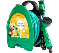 Mini Hose Pipe Reel with 10M / 32 Feet Hosepipes | Garden Hose with Adjustable 7 in 1 , Wall Mount Accessories for Irrigation - Portable for Watering