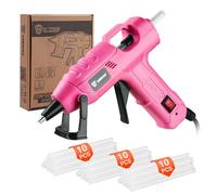Mini Hot Glue Gun Kit: DEKO 20W Hot Glue Gun Fast for Crafting with 7mm 30 Glue Sticks for School Kids Craft Hobby DIY Arts Card Sealing Glass Fabric Metal Wood Plastic Home Repairs,Pink