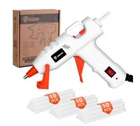 Mini Hot Glue Gun Kit: DEKO 20W Hot Glue Gun with 30 x 7mm Glue Sticks for School Projects,Hobbies,Crafting,DIY,Arts & Home Repairs on Wood,Fabric,Plastic & More White-Orange