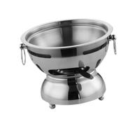 Mini Hot Pot Traditional Chinese Hot Pot for Kitchen Countertop Home Camping M Silver