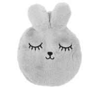 Mini Hot Water Bottle 300ml with Cute Rabbit Plush Cover, Small Rubber Hand Warmer for Kids & Adults, Soft Grey Bunny Hot Water Bag for Pocket, Travel & Stomach Pain Relief