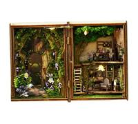 Mini House Building Kit Forest Wonderland DIY Miniature House Kit Light Up Collectible Unassembled 3D Wooden Dollhouse Decorative Booknook for Tabletop, Bookshelf DIY Miniature