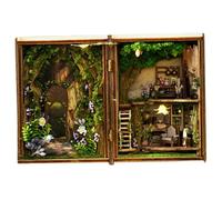 Mini House Building Kit Forest Wonderland DIY Miniature House Kit Light Up Collectible Unassembled 3D Wooden Dollhouse Decorative Booknook for Tabletop, Bookshelf