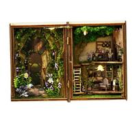 Mini House Building Kit Forest Wonderland DIY Miniature House Kit Light Up Collectible Unassembled 3D Wooden Dollhouse Kit Decorative Booknook Kit for Tabletop, Bookshelf Mini House Building Kit
