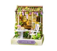 Mini House Building Kit,Wooden Home Decor with Light | Small Dessert Time Craft Build Kit | for Adults Kids Living Room Bedroom Kitchen Office Indoor Shelf Christmas Birthday Holiday