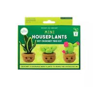 Mini Houseplants Crochet Kit - DIY Crochet Trio for Beginners | Make Snake Plant, Succulent & Cactus | Complete Craft Kit with Hook & Yarn