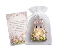 Mini Hug Card, Springtime Inspirational Keepsake, 3 Inches Easter Bunny Pocket Cards with Sweet Message, Paper Cards with Cute Design, Mini Greeting Card Note, Present for Adults
