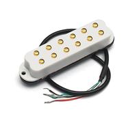 Mini Humbucker ST Single Coil Pickup Size 4 Conducts Output Coil Splitting 9K Pickup 12 Adjustable Pole Piece Multi Colour(Gold Screw White)