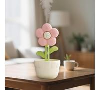 Mini Humidifier for Bedroom, Cute Flowerpot Cool Mist Humidifier with LED Light, 300ml Personal Desktop Air Humidifier for Car Office Home Travel, Waterless Auto Shut-off & Super Quiet (Pink Flower)