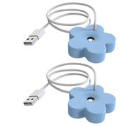 Mini Humidifier for Plants, Cute Creative Small Flower Humidifiers Portable Travel Air Humidifier USB Powered Ultrasonic Mist Maker Tiny Fog Machine for Home Bedroom Office Desk (Blue 2 Pack)