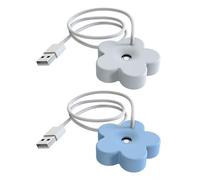 Mini Humidifier for Plants, Cute Creative Small Flower Humidifiers Portable Travel Air Humidifier USB Powered Ultrasonic Mist Maker Tiny Fog Machine for Home Bedroom Office Desk (White+Blue), XH002