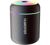 Mini Humidifier H09 - Personal Air Humidifier with Colorful Light & Auto Shut-Off, Bacteria-Free, Compact & Portable Design - Ideal for bedrooms, offices, cars, and travel, USB-Powered, (Black)