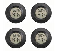 Mini Hygrometer Thermometer Digital Humidity Meter Indoor and Outdoor Humidity Monitor Reptile Thermometer for Humidors Greenhouse Garden Cellar Fahrenheit(℉)/ Celsius(℃), pack of 4