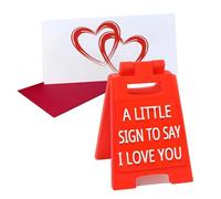 Mini 'I Love You' Sign With Envelope Card Velenti Valentines Day Gifts - Romantic I Love You Sign - Fun Boyfriend Valentine Day Gift (Red)