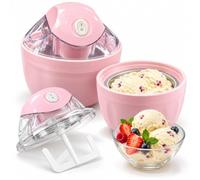 Mini Ice Cream Maker 1.5 Quart, Electric Soft Serve Gelato Machine (Pink) | Mini electric ice cream maker, 1.5 quart double-insulated bowl. Makes gelato, sorbet & frozen yogurt.