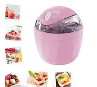 Mini Ice Cream Maker, Electric Ice Cream Machine with One Button Operation, Makes Gelato and Frozen Yogurt in 15 to 25 Minutes, DIY Mini Ic e Crea m Maker (Pink)