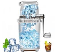 Mini Ice Crusher, Manual Rotating Ice Crusher with Stainless Steel Blades, Portable Hand-cranked Ice Crusher, 1.3 Liter Capacity, for Shaved Ice, Cocktails, Milkshakes