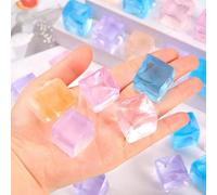 Mini Ice Cube Squeeze Toys: 8 Pcs Stress Relief Fidget Squishy Stress Balls - Soft Elastic Sensory Toys for Relaxation and Focus - Reusable Squeeze Stress Relief Toys (10 Pcs (Random Color))