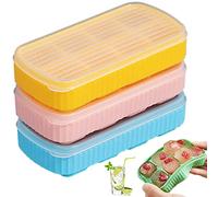 Mini Ice Cube Trays for Freezer, Silicone Ice Cube Trays with Lid for Mini Fridge, Small Ice Cube Molds, Ice Trays with Covers for Cocktails, Whiskey or Beverages, BPA Free, Flexible & Easy Release