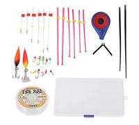 MINI ICE FISHING ROD REEL COMBO PORTABLE ICE FISHING POLE TOP TIPS SWIM JIGS HOOK SET DURABLE LIGHTWEIGHT FOR WINTER (Blue)