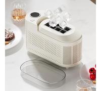 Mini Ice Maker Countertop Portable, 10 Mins Fast Ice Making, Low Noise Energy Efficient Self-Cleaning Ice Machine for Home Kitchen Party Bar Car(White,Car-power-cable)
