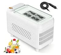 Mini Ice Maker, Ice Cube Making Machine, 8/12 Thick Square Ice Cubes, with Car Power Cord for Home Office Dorm Camping RV Travel Outdoor Use white 8