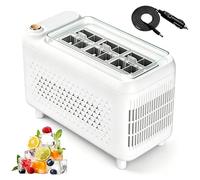 Mini Ice Maker, Ice Cube Making Machine, 8/12 Thick Square Ice Cubes, with Car Power Cord for Home Office Dorm Camping RV Travel Outdoor Use white 12