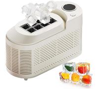 Mini Ice Maker Machine Counter Top, Portable Clear Ice Cube Maker with 8pcs In 10 Mins, Easy to Clean, Low Noise & Energy Saving, Small Nugget Ice Maker for Kitchen White