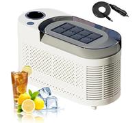 Mini Ice Maker Machine for Countertop, Makes Ice in 10 Minutes, Low Noise & Energy Efficient,for Home, Kitchen, Bar, Car & Parties white +Car power cable, Portable Compact Ice Cube Maker