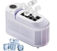 Mini Ice Maker Machine for Home & Car - 10-Min Quick Ice Cubes, Compact Countertop Ice Maker with Car Power Cable, Low Noise, Easy to Clean, for Kitchen, Party, Bar, Camping White