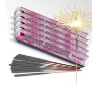 Mini Indoor Sparklers | For Cakes, Puddings and Cocktail Drinks | Produce Classic Golden Sparkles | Perfect for Birthdays, Weddings, Christenings, Christmas and New Year (50 Sparklers)